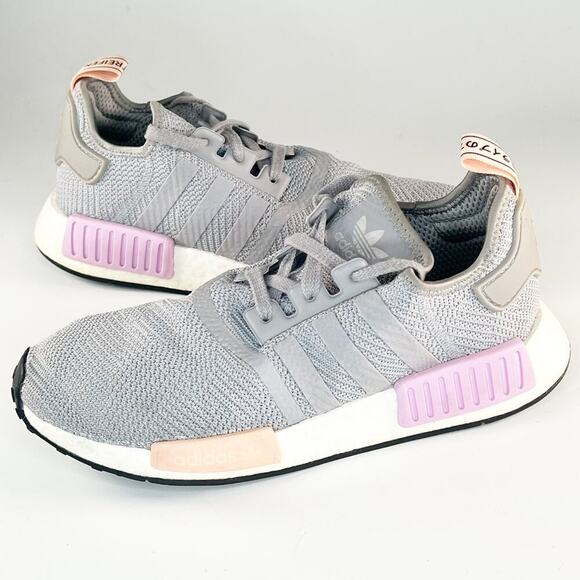 Adidas NMD R1 Running Sneakers Shoes Grey Purple Women 9 - Picture 1 of 15